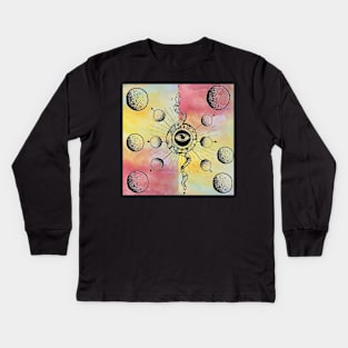 Planets and snakes design Kids Long Sleeve T-Shirt